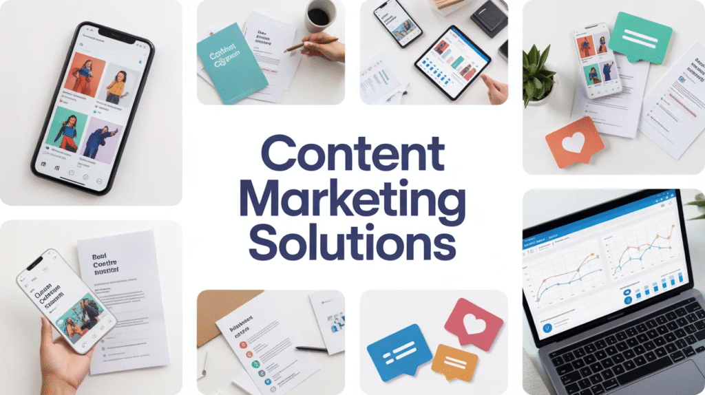 Digital content marketing process transforming website visitors into customers.